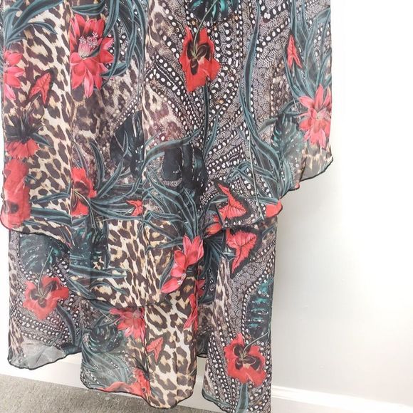 Guess Maxi Floral and Cheetah Print Dress Size Small - Picture 6 of 15